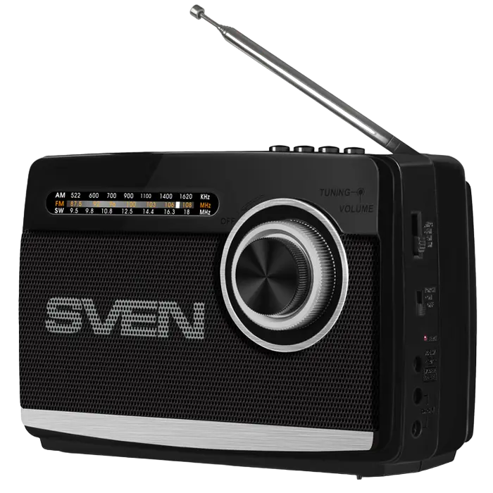 Speakers SVEN Tuner "SRP-535", 3W, FM/AM/SW, USB, microSD, flashlight, battery