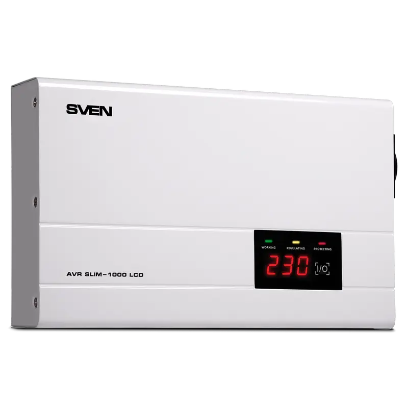 Stabilizer Voltage SVEN SLIM AVR -1000 LCD, 800W, Output sockets: 1 × CEE 7/4