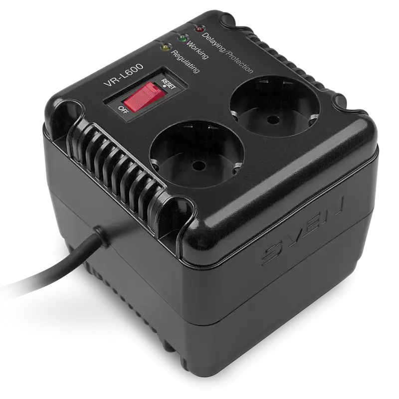 Stabilizer Voltage SVEN VR-L 600 max.200W, Output sockets: 2 × CEE 7/4