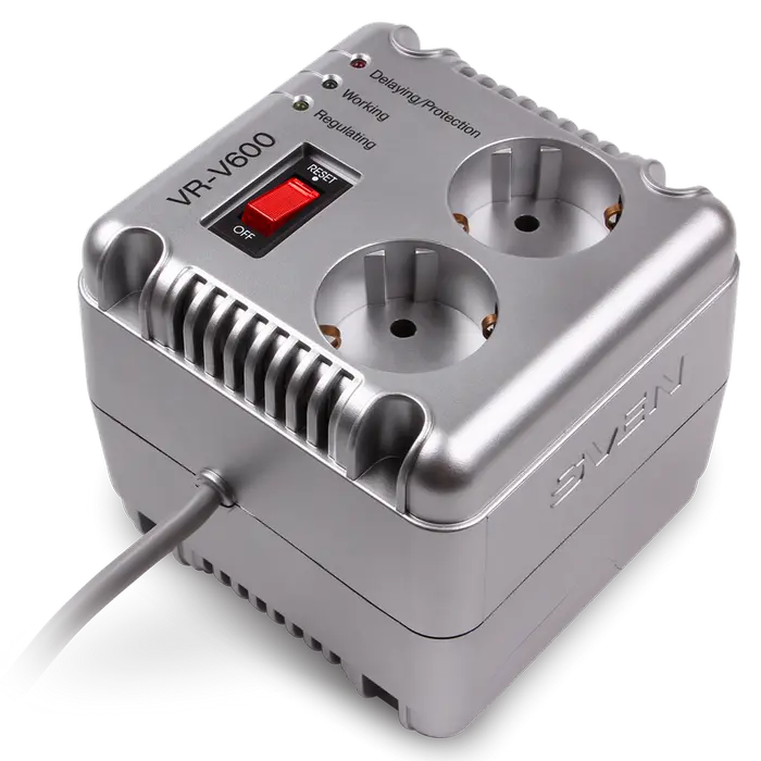 Stabilizer Voltage SVEN VR-V 600 max.200W, Output sockets: 2 × CEE 7/4