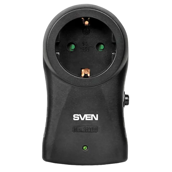 Surge Protector Sven SF-S1 1Sockets, Black, flame-retardant