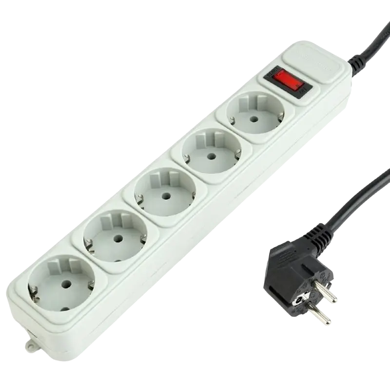 Surge Protector Gembird SPG6-B-10C, 6 Sockets, 3.0m, up to 250V AC, 16 A, Grey