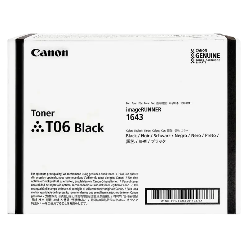 Canon Toner Cartridge T06 Black (20.500 pages 5%) for iR 1643i/1643iF