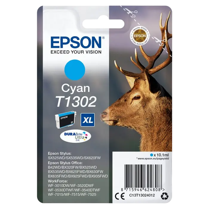 Cartuș cerneală Epson Singlepack T1302 DURABrite Ultra Ink, Cyan