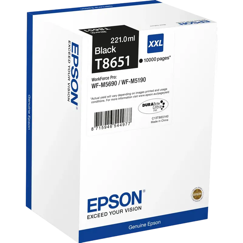 Cartuș cerneală Epson T8651 / C13T865140, WF-M5xxx XXL Mono Cartridge, 221ml, 10'000 pages
