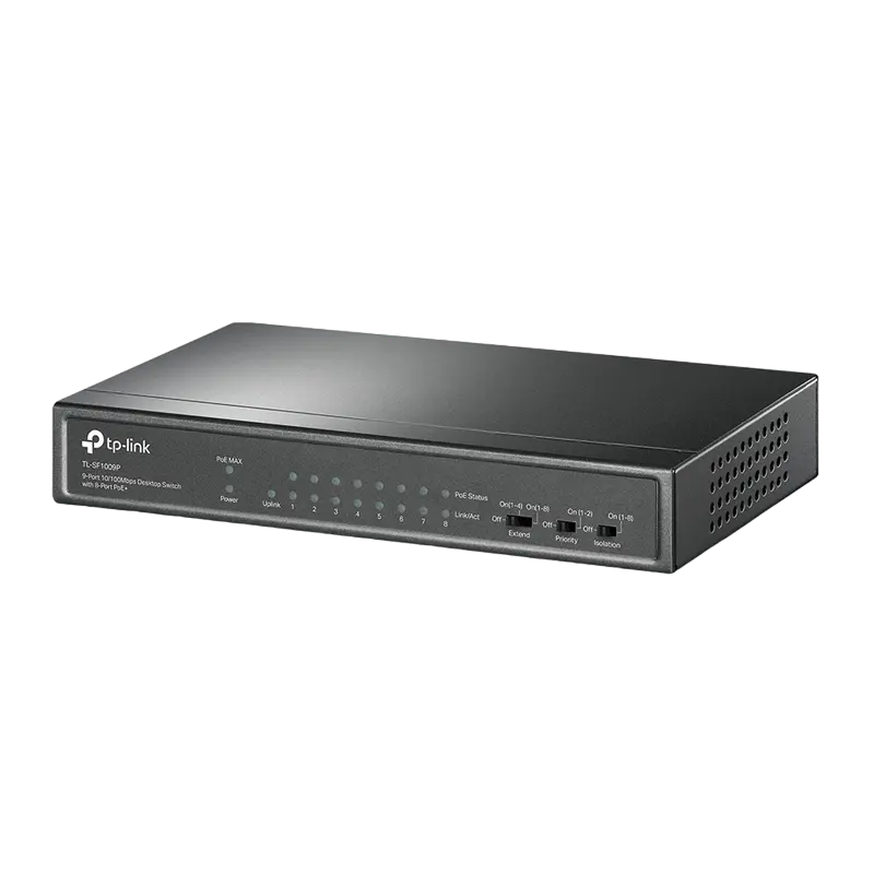 Switch PoE TP-LINK TL-SF1009P, 9 porturi, 65W