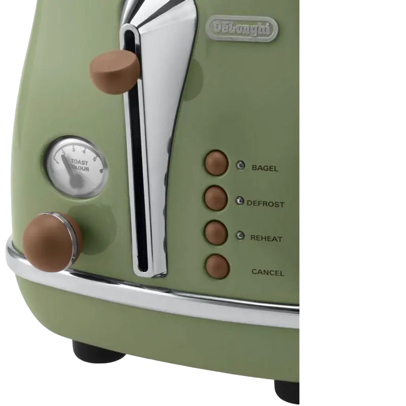 Prăjitor de pâine DeLonghi CTOV 2103.GR Icona Vintage verde, vedere posterioară