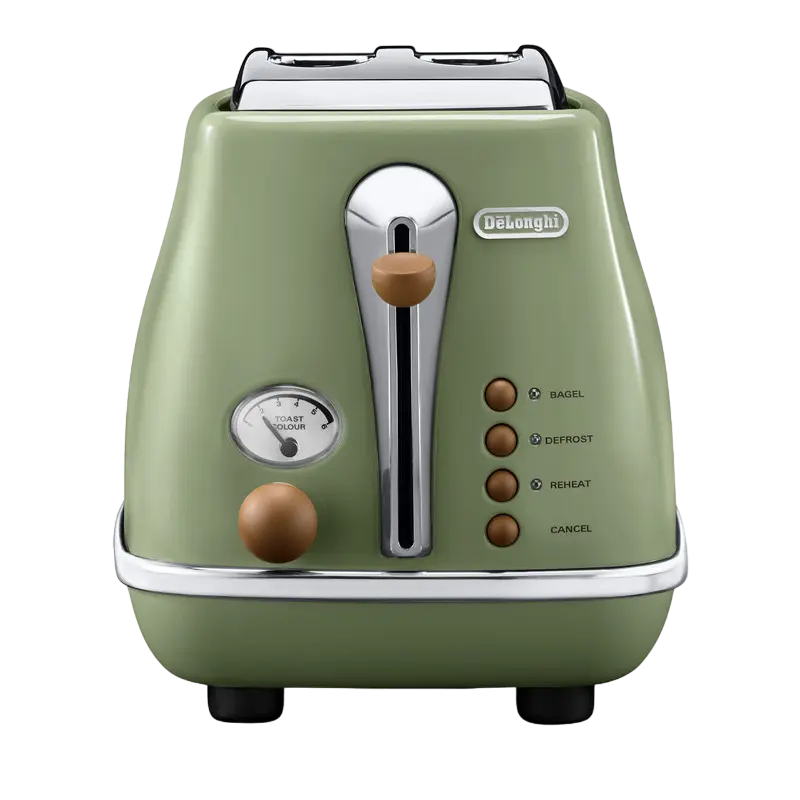 Prăjitor de pâine DeLonghi CTOV 2103.GR Icona Vintage verde, detaliu interfață