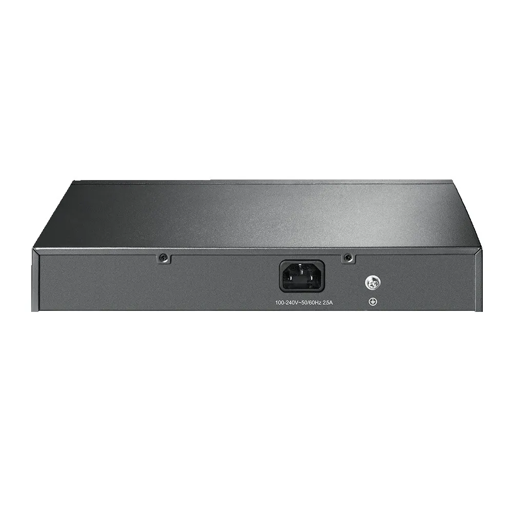 TP-LINK TL-SG1008MP, 8-Port Gigabit PoE+ Switch, 8 Gigabit RJ45 ports including 8 PoE+ ports, 153W PoE Power supply, Desktop or rack mounting, vedere laterală