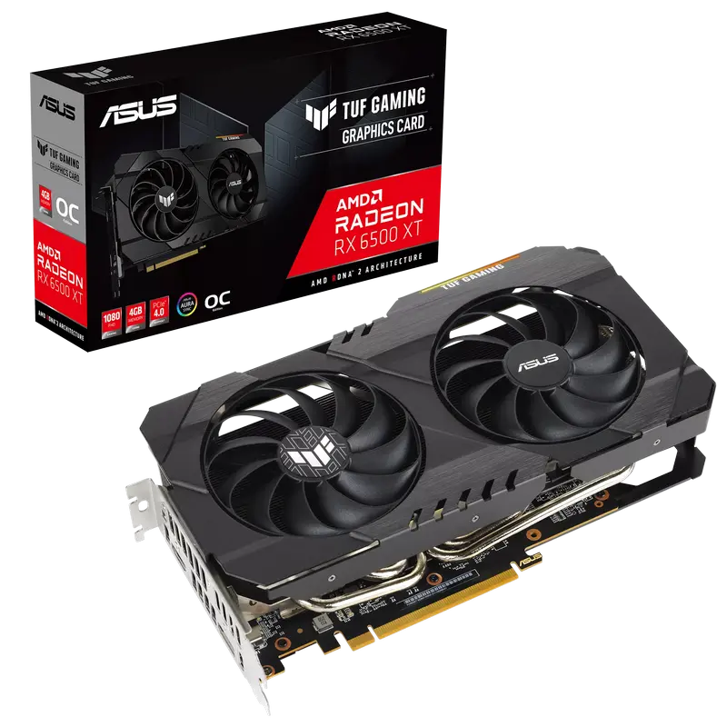 ASUS Radeon RX 6500 XT 4GB GDDR6 TUF Gaming OC (TUF-RX6500XT-O4G-GAMING)