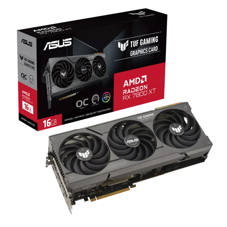 ASUS Radeon RX 7800 XT 16GB GDDR6 TUF Gaming (TUF-RX7800XT-O16G-GAMING)
