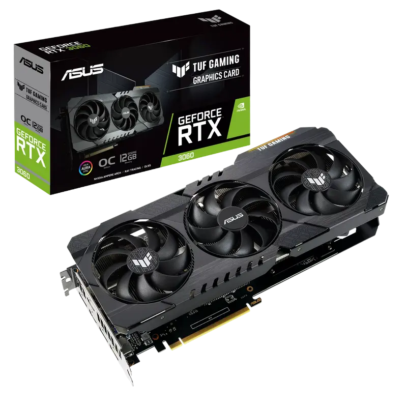 ASUS RTX3060 12GB GDDR6 TUF Gaming OC V2 (TUF-RTX3060-O12G-V2-GAMING)