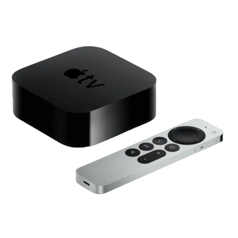 Apple TV 4K 64GB (2021), media player iOS cu Dolby Vision și Atmos, vedere laterală