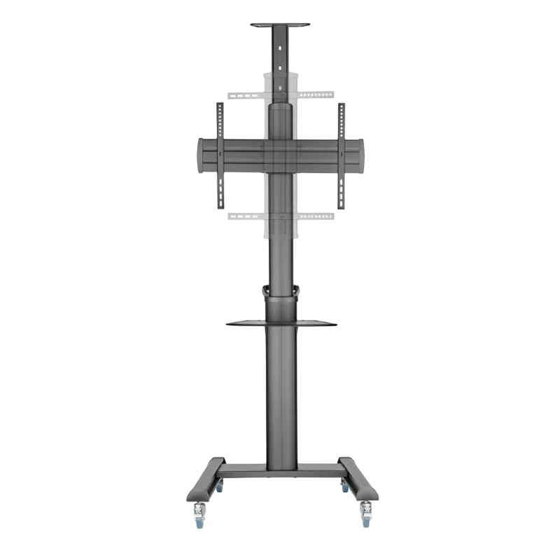 TV Mount Stand Gembird TVS-70T-02, 37-70"; Black, VESA; max 70kg, Aluminum TV floor stand with caste