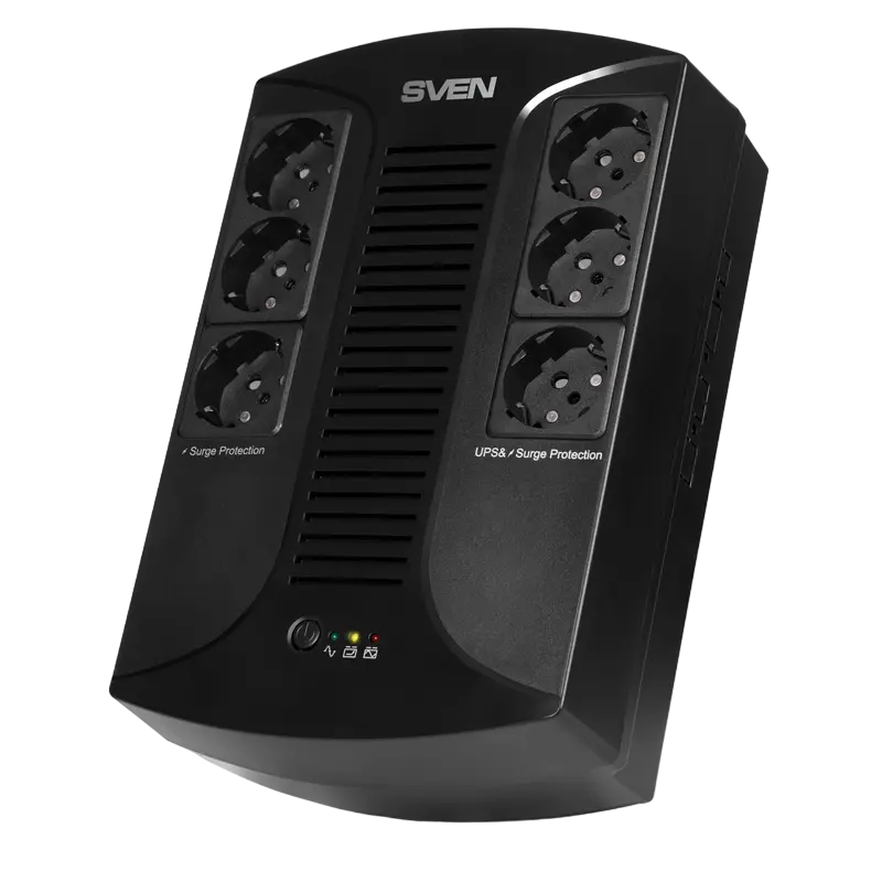 UPS SVEN UP-L1000E, 1000VA/510W, Line Interactive, AVR, LED, 6 x Shuko sockets