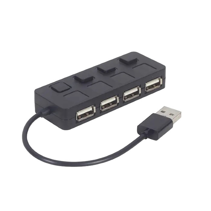 USB 2.0 Hub 4-port with switches, Gembird "UHB-U2P4-05", Black