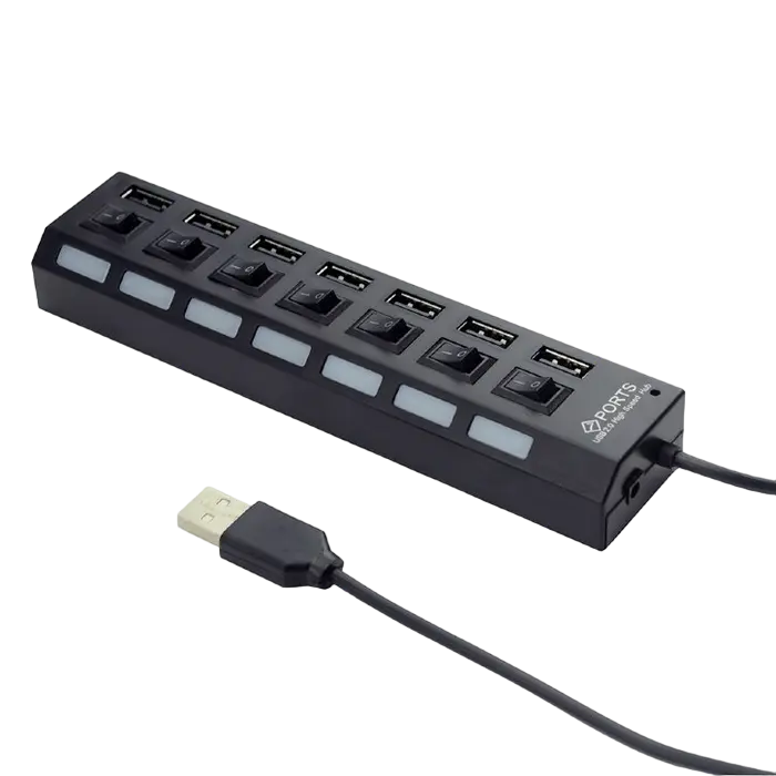 USB 2.0 Hub 7-port Gembird "UHB-U2P7-04", Black