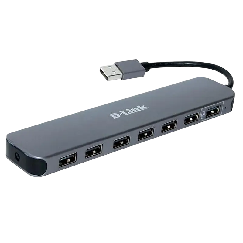 USB 3.0 Hub 7-ports D-link "DUB-1370/B2A", Fast Charge, External Power Adapter