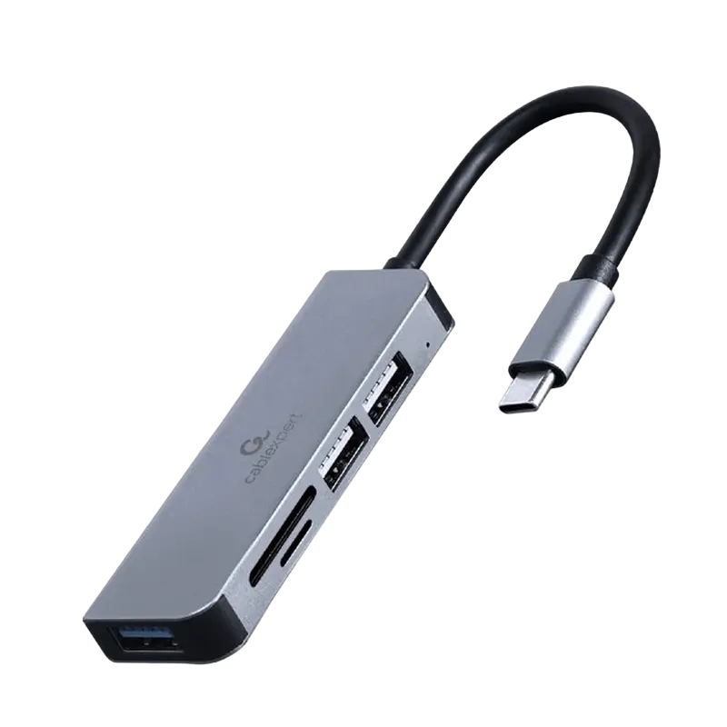 USB 3.0 Hub: Type-C to 2*USB2.0/1*USB3.1/SD/MicroSD, Gembird "UHB-CM-CRU3P1U2P2-01"