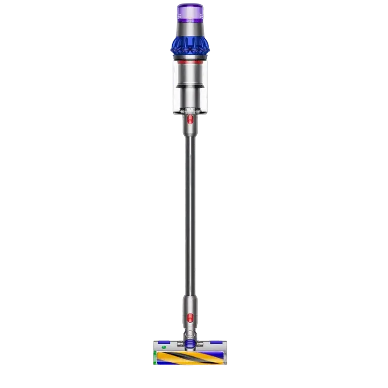 Aspirator vertical Dyson V15 Detect Fluffy Blue/Nickel EU (476575-01), vedere laterală