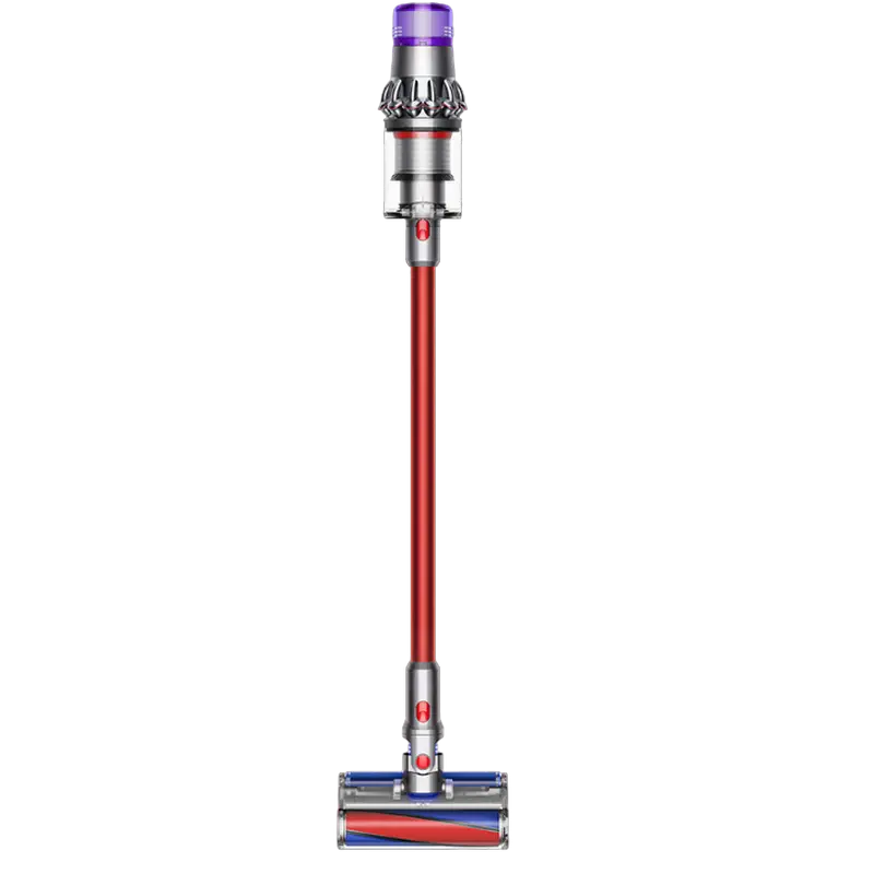 Aspirator vertical Dyson V11 Fluffy Nickel/Red (2023), vedere laterală