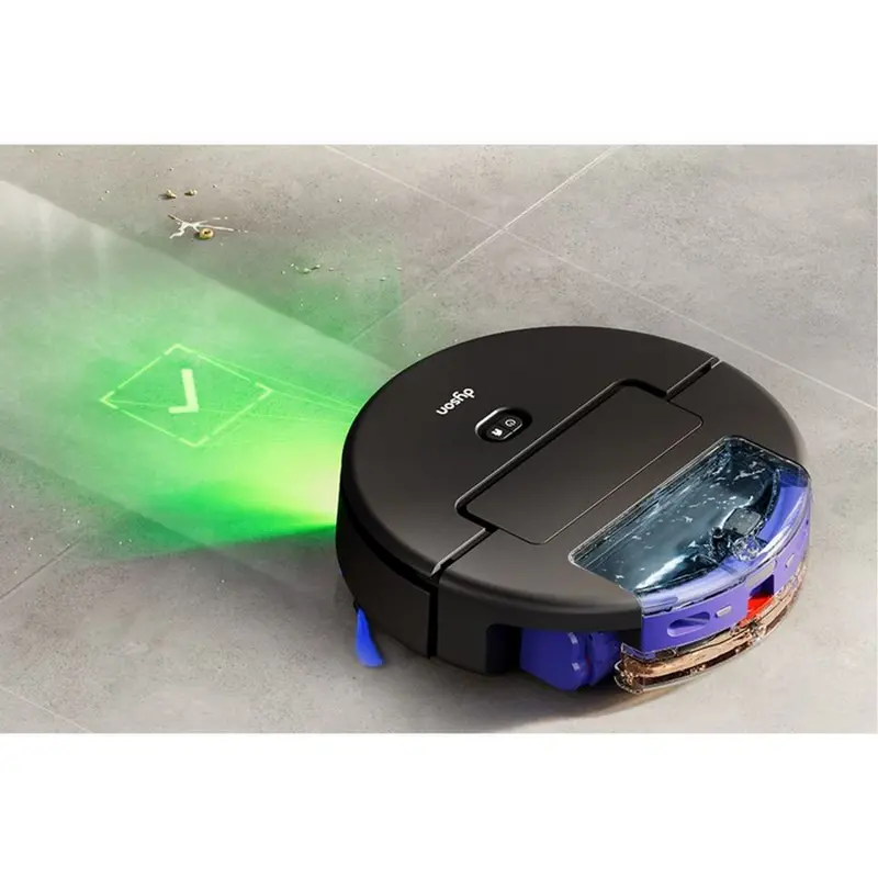 Aspirator robot Dyson Negru cu spalare si Wi-Fi (586183-01), vedere posterioară