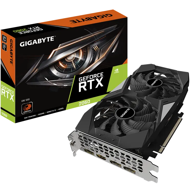 VGA Gigabyte RTX2060 12GB GDDR6 D6 (GV-N2060D6-12GD)