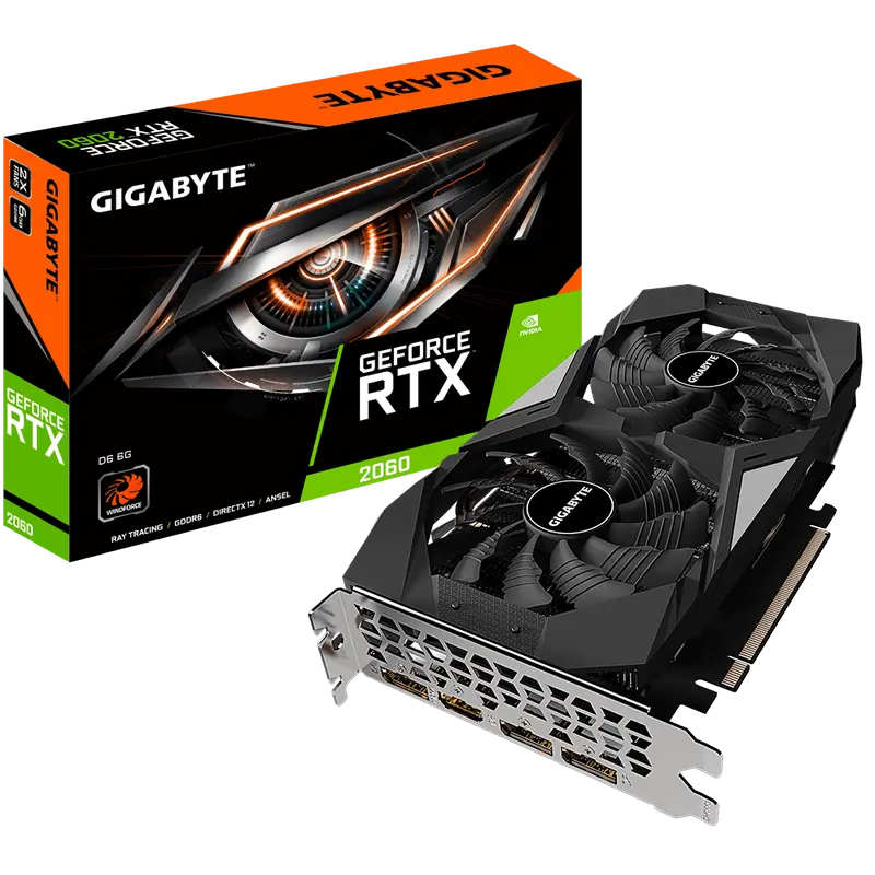 VGA Gigabyte RTX2060 6GB GDDR6 D6 (GV-N2060D6-6GD)