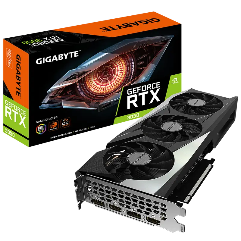 VGA Gigabyte RTX3050 8GB GDDR6 Gaming OC (GV-N3050GAMING OC-8GD)