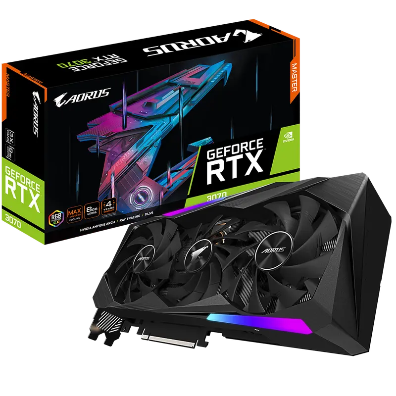 VGA Gigabyte RTX3070 8GB GDDR6 Aorus Master (GV-N3070AORUS M-8GD)