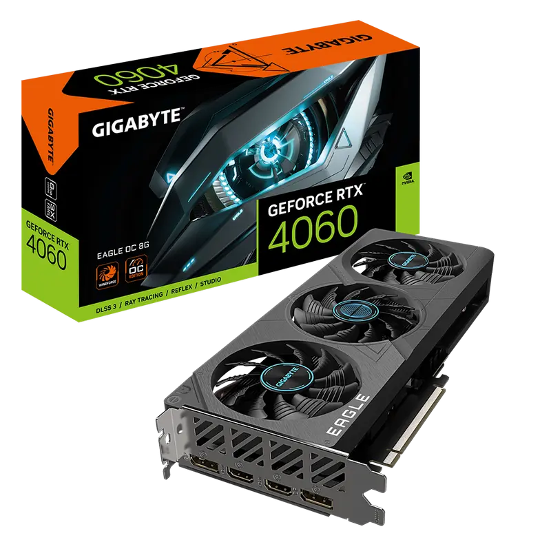 VGA Gigabyte RTX4060 8GB GDDR6X Eagle OC (GV-N4060EAGLE OC-8GD)