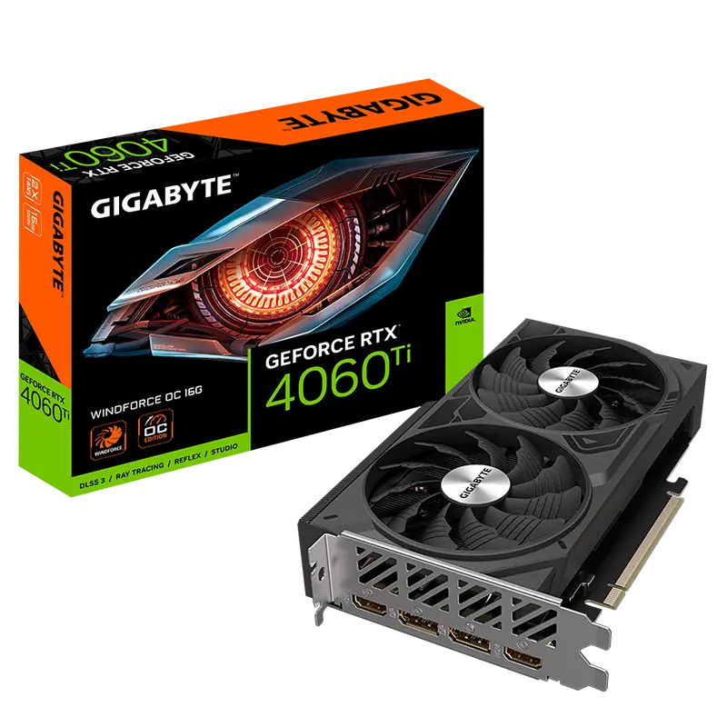 VGA Gigabyte RTX4060Ti 16GB GDDR6 Windforce OC (GV-N406TWF2OC-16GD)