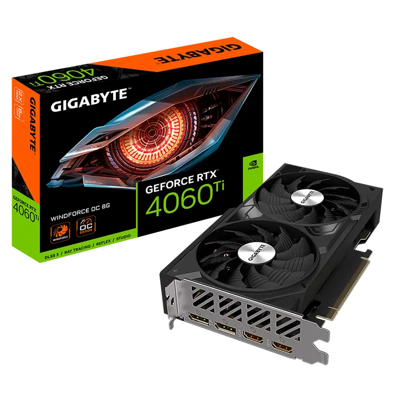 VGA Gigabyte RTX4060Ti 8GB GDDR6 WindForce OC (GV-N406TWF2OC-8GD)