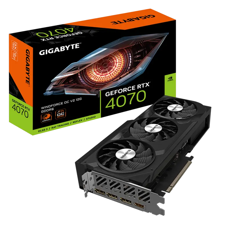 VGA Gigabyte RTX4070 12GB GDDR6 WindForce OC (GV-N4070WF3OCV2-12GD)