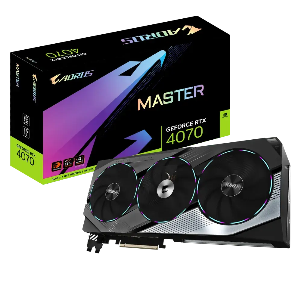 VGA Gigabyte RTX4070 12GB GDDR6X Aorus Master (GV-N4070AORUS M-12GD)