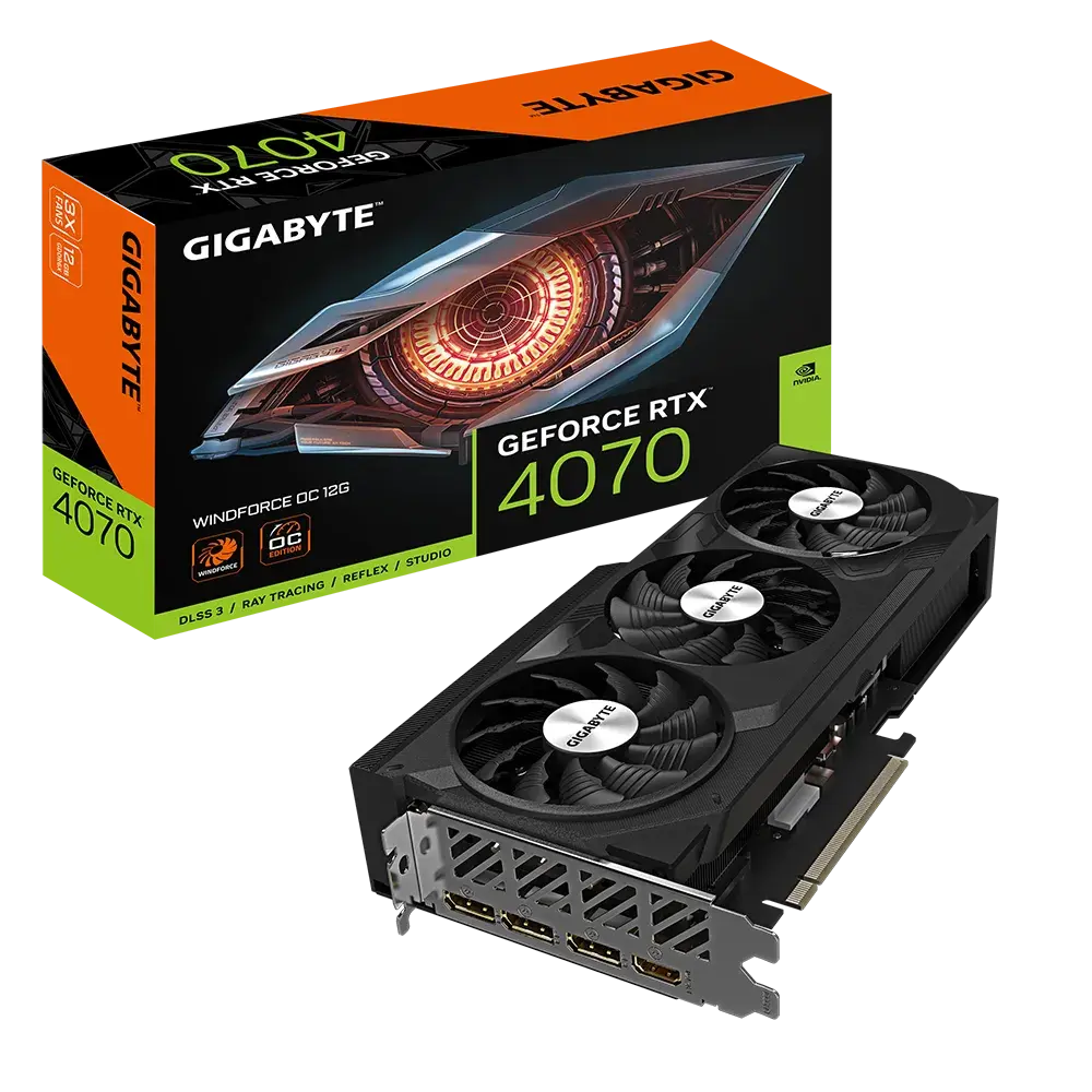 VGA Gigabyte RTX4070 12GB GDDR6X WindForce OC (GV-N4070WF3OC-12GD)