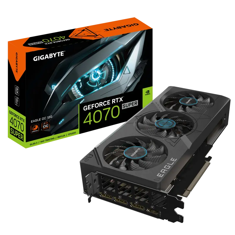 VGA Gigabyte RTX4070 Super 12GB GDDR6X Eagle OC (GV-N407SEAGLE OC-12GD)
