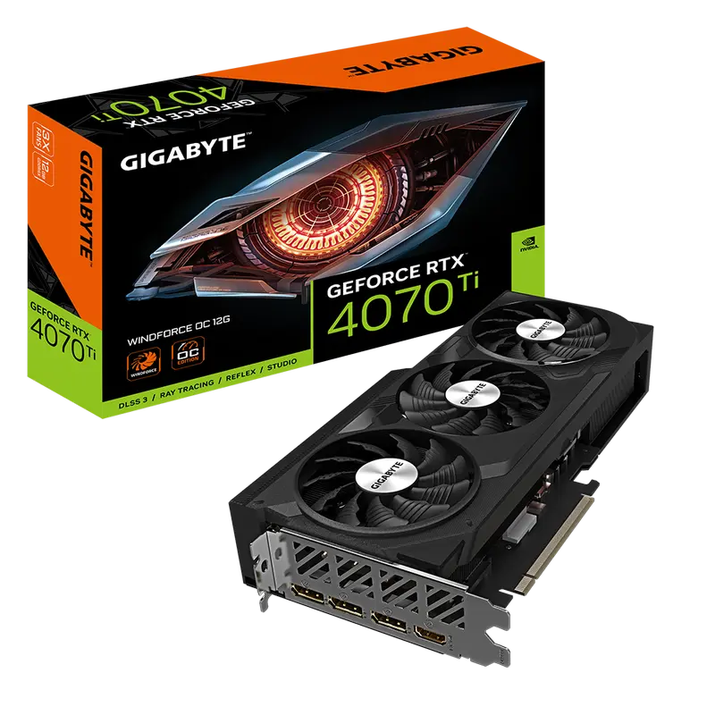 VGA Gigabyte RTX4070Ti 12GB GDDR6X WindForce OC (GV-N407TWF3OC-12GD)