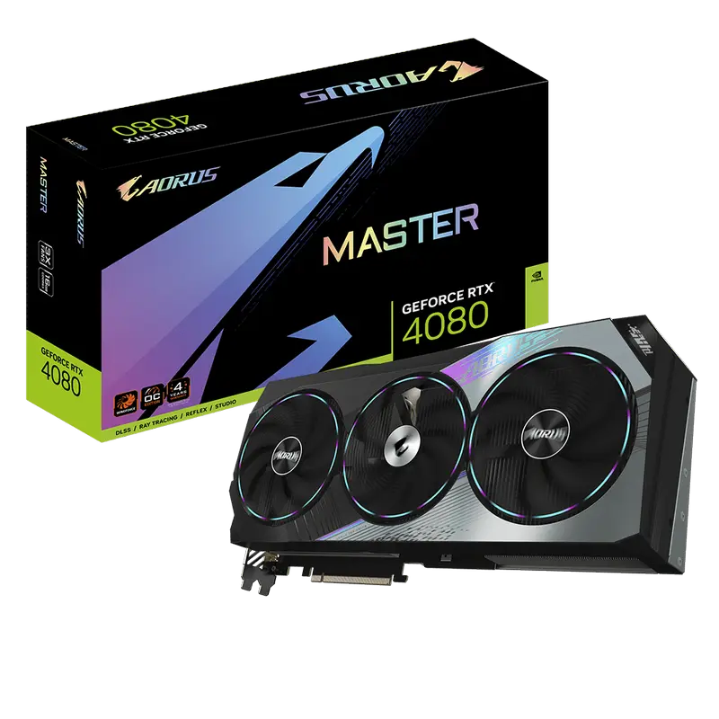 VGA Gigabyte RTX4080 16GB GDDR6X Aorus Master (GV-N4080AORUS M-16GD)