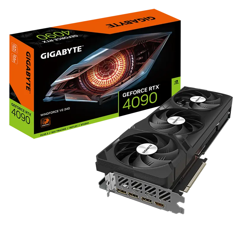 VGA Gigabyte RTX4090 24GB GDDR6X WindForce V2 (GV-N4090WF3V2-24GD)