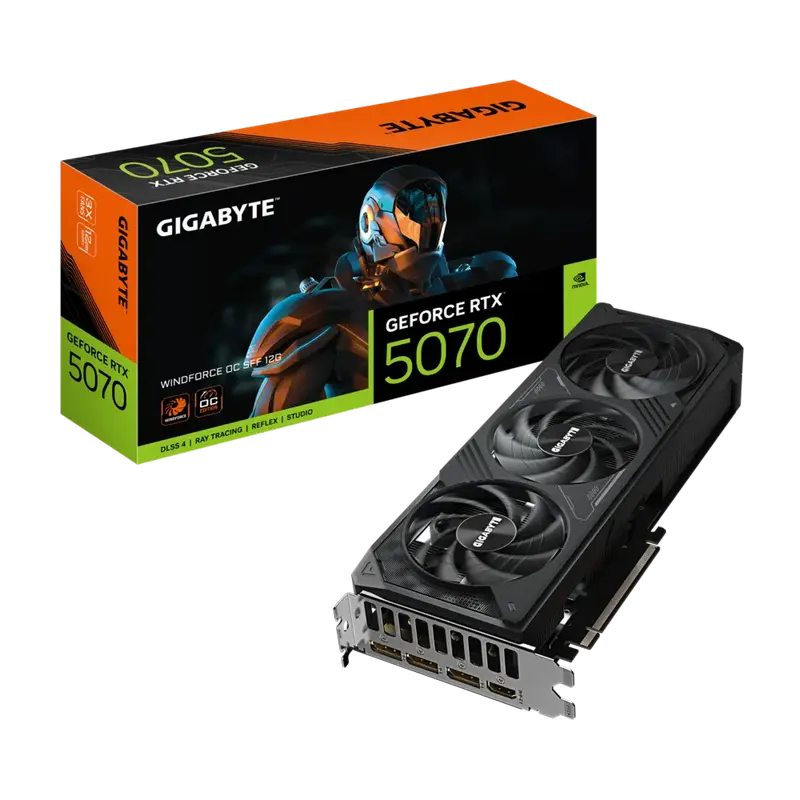 VGA Gigabyte RTX5070 12GB GDDR7 WindForce OC (GV-N5070WF3OC-12GD)