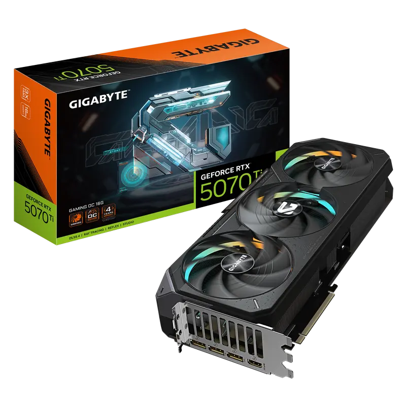 VGA Gigabyte RTX5070Ti 16GB GDDR7 Gaming OC (GV-N507TGAMING ОС-16GD)