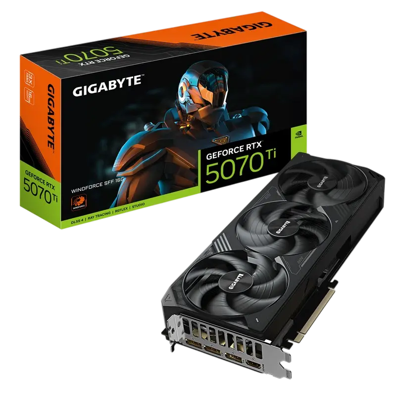 VGA Gigabyte RTX5070Ti 16GB GDDR7 WindForce (GV-N507TWF3-16GD)