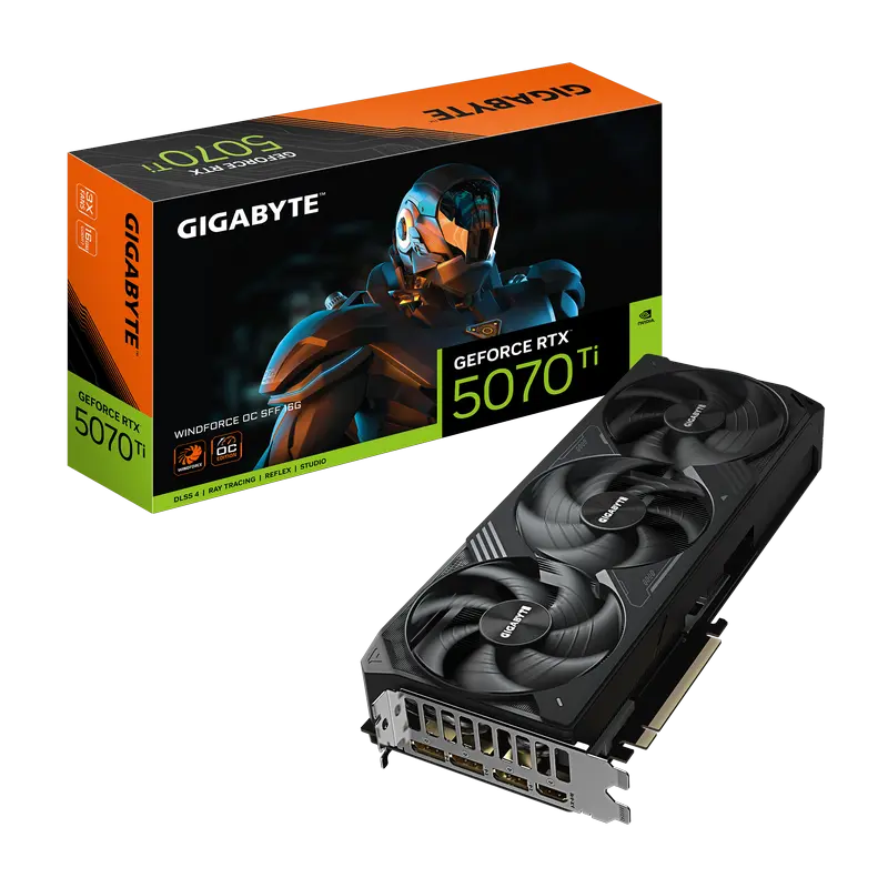 VGA Gigabyte RTX5070Ti 16GB GDDR7 WindForce OC (GV-N507TWF3OC-16GD)