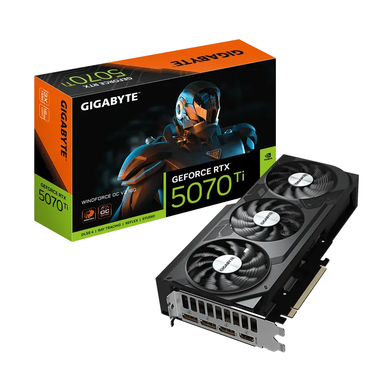 VGA Gigabyte RTX5070Ti 16GB GDDR7 WindForce OC (GV-N507TWF3OCV2-16GD)