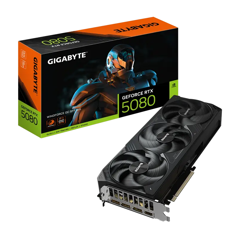 VGA Gigabyte RTX5080 16GB GDDR7 WindForce (GV-N5080WF3OC-16GD)