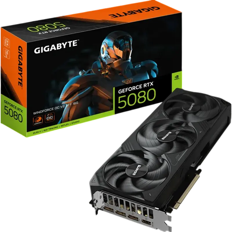 Placă video Gigabyte GeForce RTX 5080 WindForce 16 GB GDDR7