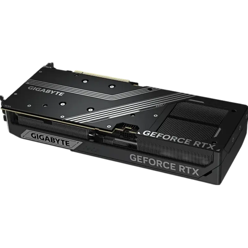 Placă video Gigabyte GeForce RTX 5080 WindForce 16 GB GDDR7, vedere laterală