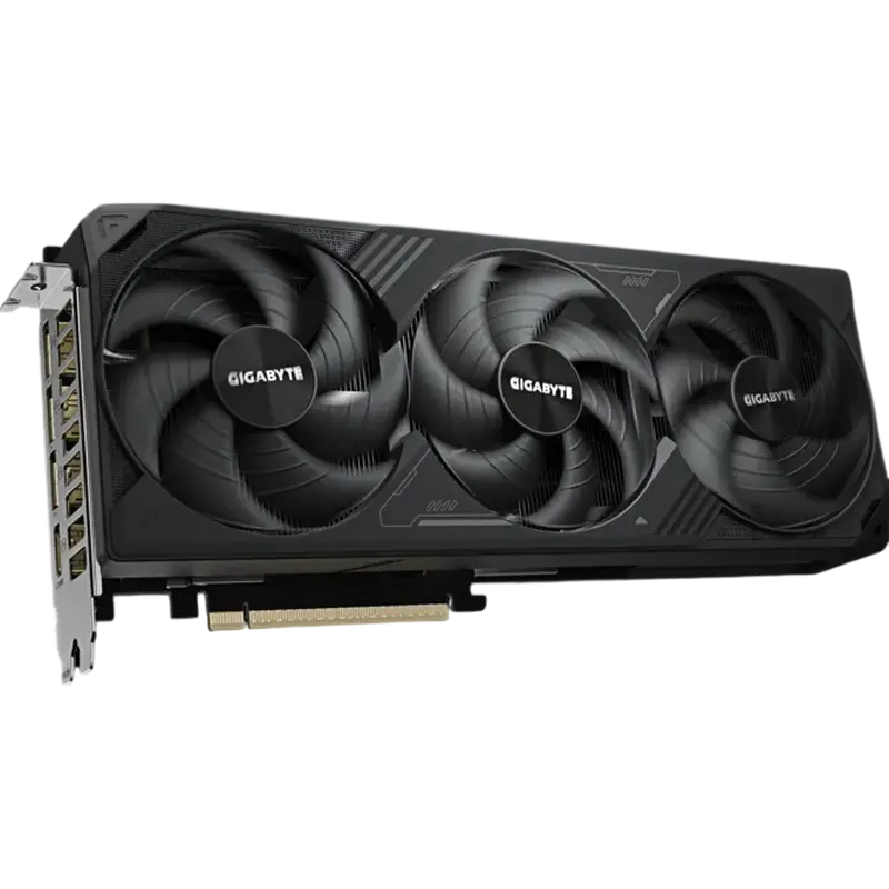 Placă video Gigabyte GeForce RTX 5080 WindForce 16 GB GDDR7, detaliu interfață