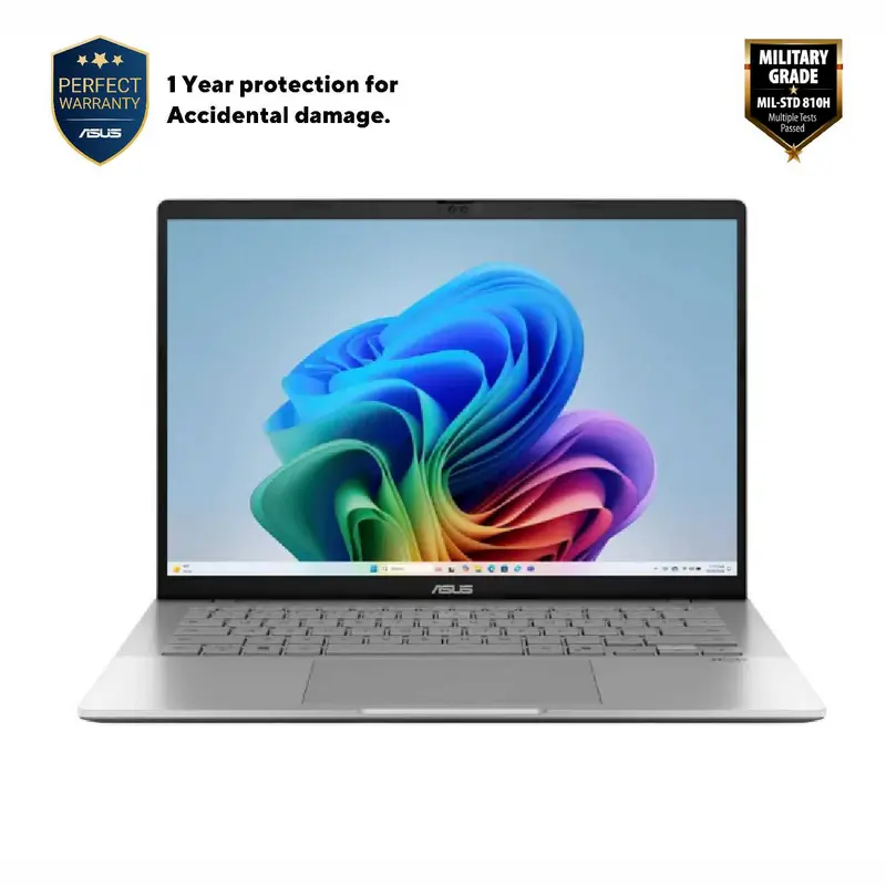 ASUS 14.0" Vivobook S 14 OLED M3407HA Silver (Ryzen 5 220 16Gb 512Gb)